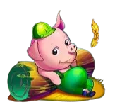 Pig 3 character symbol paying 10x per five of a kind