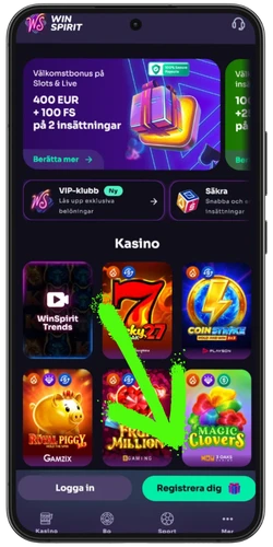 WinSpirit casino startsida för svenska spelare