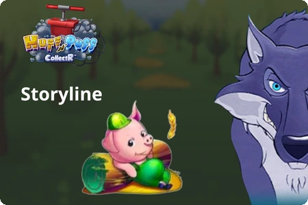 Huff N Puff CollectR storyline — Big Bad Wolf chasing the pig